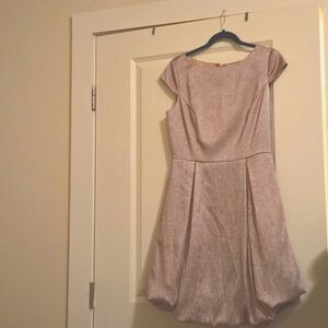 Adrianna Papell Pink Metalic Bubble Dress